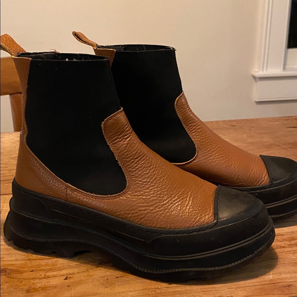 INTENTIONALLY BLANK Black and Brown Ankle Boots - Picture 3 of 8